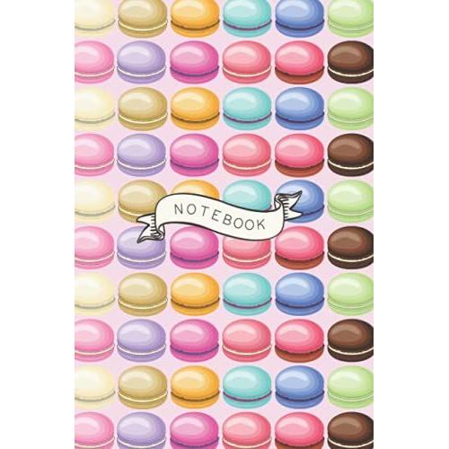 Pastel Macaron Cookie Pattern Notebook: 6" X 9" 160-Page College-Ruled Notebook