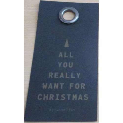 Etiquette Pour Cadeau Sur Anneau Métallique Pour Fixation- Mention Anglaise Sur Le Parfait Cadeau De Noël- Mention Anglaise Au Dos De.. Pour..- Édité Par Jack & Jones-7x14cm-1 Face Noire/1 Face Bronze