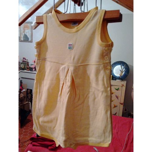 Combinaison Rayé Jaune/ Blanc 18 Mois Vintage Années 90 Petit Bateau.