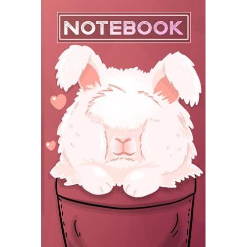 Happy Angora Rabbit Notebook: Cute Rabbit Artwork Blank Lined Journal