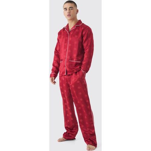 Ensemble Confort Satiné À Monogramme Homme - Rouge - S, Rouge