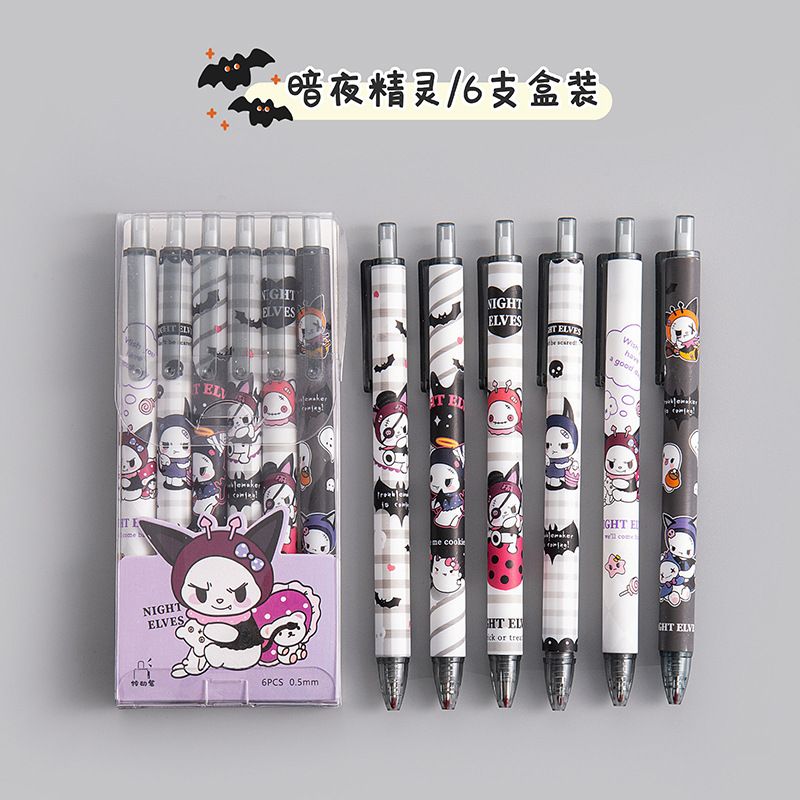 STYLO,30-Black--Stylos À Gel Dessin Animé, 6 Pièces/boîte, Fournitures  Scolaires Kawaii, Stylo À Encre Gel, Fournitures De Bureau, S