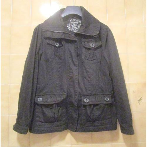 Blouson Noir Souple Avec Poches, Double Fermeture, Pour Fille Ou Garçon 14 Ans