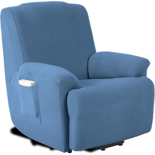 Housses De Fauteuils 1 Places Jacquard Housse De Canapé Extensible Housse Pour Canapé Relax (Bleu Denim)