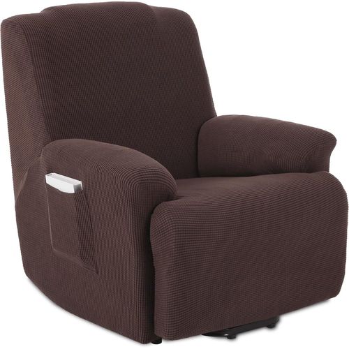 Housses De Fauteuils 1 Places Jacquard Housse De Canapé Extensible Housse Pour Canapé Relax (Chocolat)