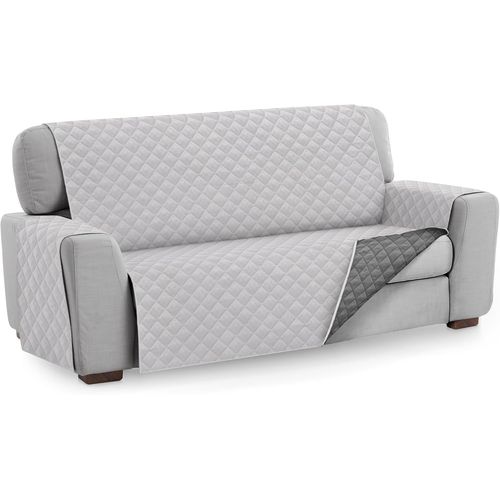 Housse De Canapé Protecteur Malu, Taille 3 Places. Housse Matelasse Réversible. Couleur Grey Clair