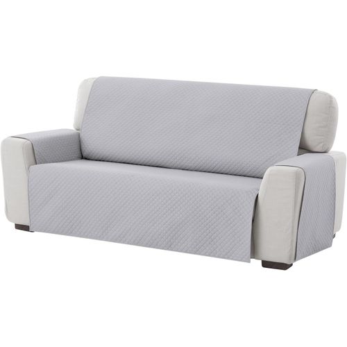 Housse De Canapé Protecteur Adele, Taille 3 Places. Housse Matelasse Réversible. Couleur Gris Clair