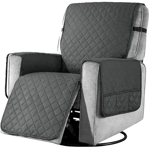 Housses De Fauteuil Inclinable, Canapé 1 Place Antidérapant Pour Fauteuils Chaise Couvre Doux Protecteur Lavable À La Maison Pour Maison Avec Enfants Et Animaux De Compagnie,Petit(Gris Foncé)