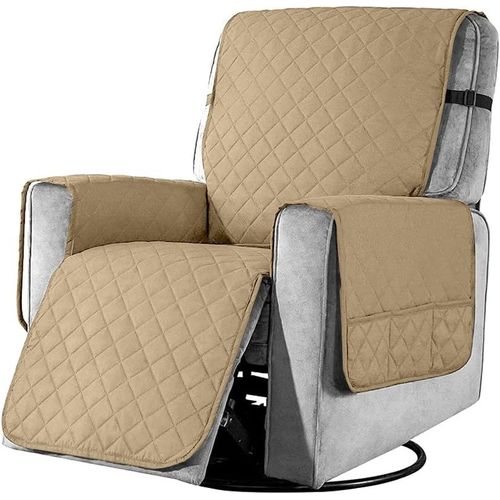 Housses De Fauteuil Inclinable, Canapé 1 Place Antidérapant Pour Fauteuils Chaise Couvre Doux Protecteur Lavable À La Maison Pour Maison Avec Enfants Et Animaux De Compagnie,Petit(Couleur Sable)