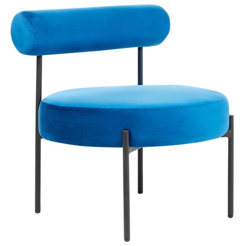 Fauteuil Design En Velours Bleu Marine Alpha