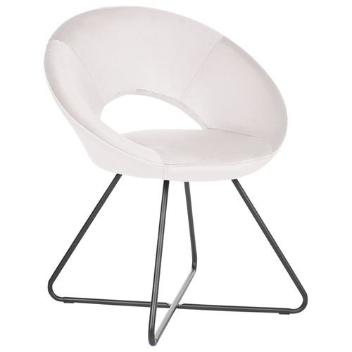 Chaise De Salle À Manger Velours Blanc Cassé Rachel