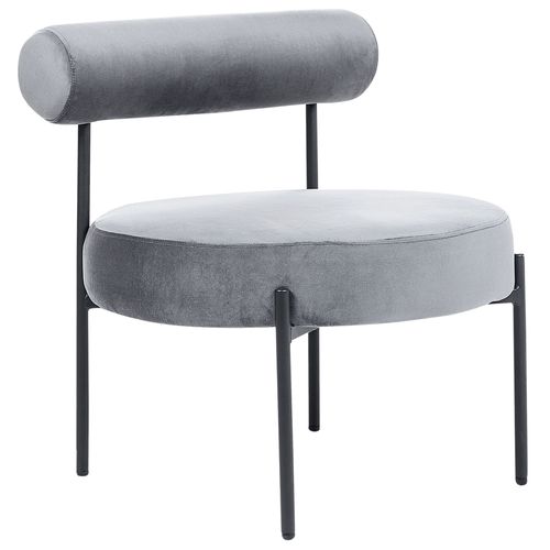 Fauteuil Design En Velours Gris Alpha