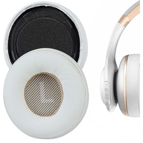 Coussinets de rechange en cuir protéiné pour casque JBL Everest Elite 300, V300NXT(Blanc)