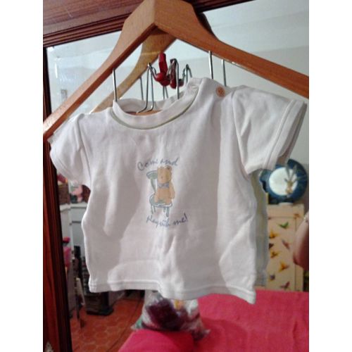 Tee-Shirt Blanc Motif Coloré 6 Mois Hennés Et Mauritz Vintage Années 90.