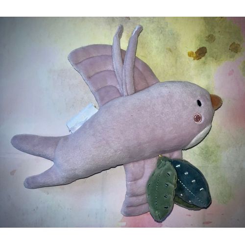 Doudou Oiseau Hirondelle Rose Parme Musical Vertbaudet Jouet Peluche Boîte À Musique 