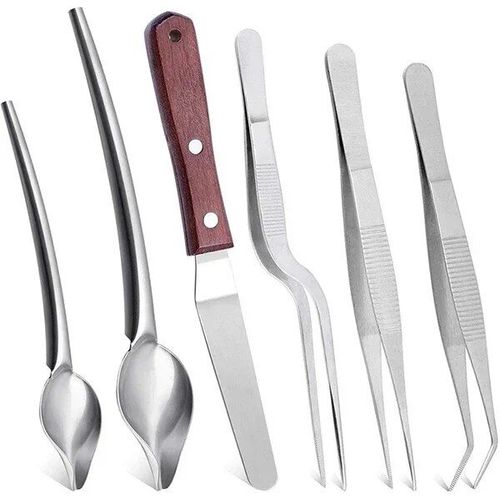 Lot De 6 Pinces De Cuisine En Acier Inoxydable,Pour Chef Cuisinier,Cuillères À Dessin,Spatule Pour Décoration Culinaire