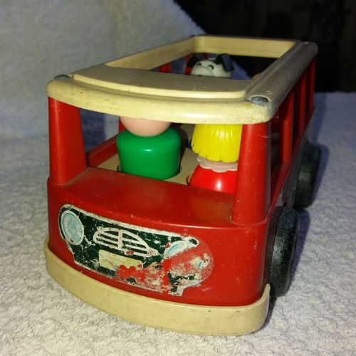 Autocar Fisher Price 6 Passagers Secoués (Années 80-90)