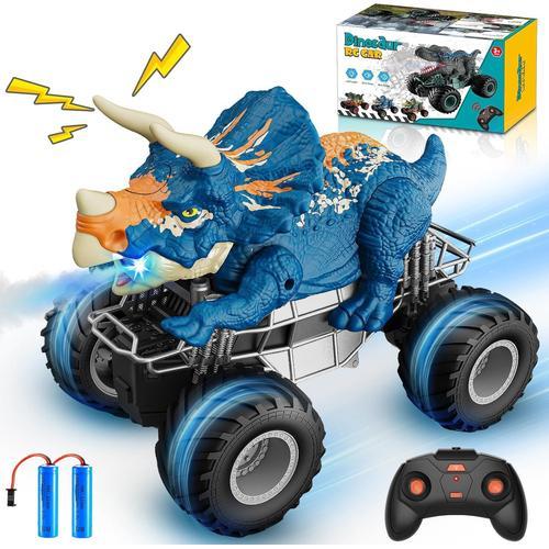 Dinosaure Jouet Enfant 4 5 6 7 8 9 Ans Garçon, Monster Truck Jouet Garcon 3-8 Ans Cadeau Garcon 3-8 Ans, Voiture Télécommandée De Pulvérisation Lumière Led Jeux Garcon 3 4 5 6 Ans