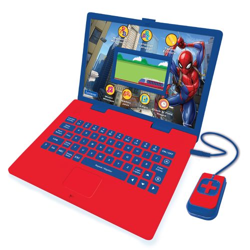 Ordinateur Éducatif Bilingue Spider-Man ¿ 130 Activités (Français/Anglais) Avec Écran Couleurs