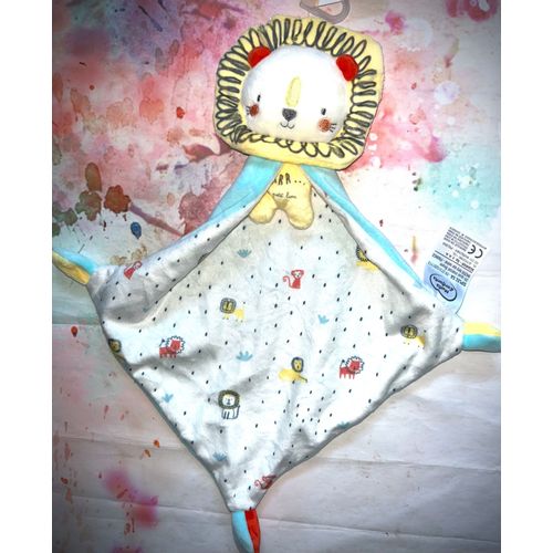 Doudou Lion Mouchoir Mots D'enfants Peluche Jouet Bebe Grrr Mon Petit Lion