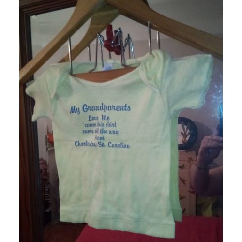 Tee-Shirt Jaune Imprimé Bleu 18 Mois Vintage Années 90 Spencer S.