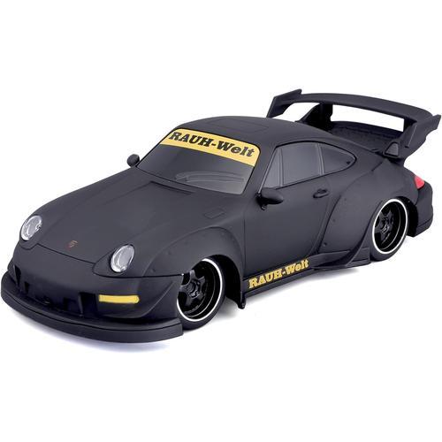 Tech R/C Porsche 993 Rwb Voiture Télécommandée À L'échelle 1:24, 2,4 Ghz, Avec Poignée Pistolet, À Partir De 5 Ans, Noir Mat (581533)