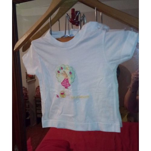 Tee-Shirt Blanc Motif Coloré 6 Mois Vintage Années 90.