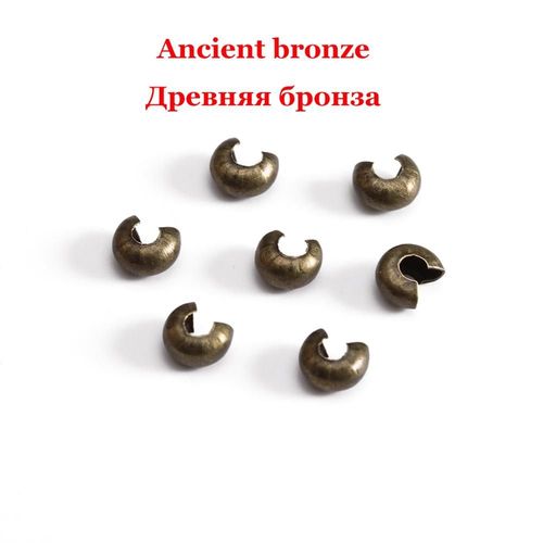 Perles À Sertir Ouvertes,Couvre-Extrémités À Sertir,Bouchon,Perles D'espacement Pour Bricolage,Fabrication De Bijoux,Fournitures,100 Pièces