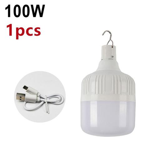 100w - Lampe Led De Camping Aste Usb, Ampoule'urgence Portable