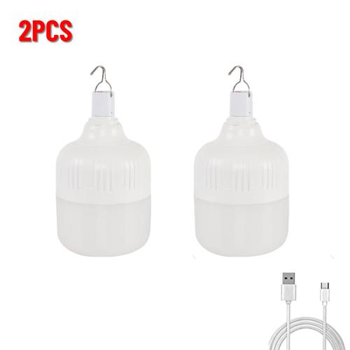 2pcs - Lampes D'urgence Led, Rechargeables Par Usb, 5 Modes D'éclairage, Lanterne Portable Pour Tente Avec Crochet