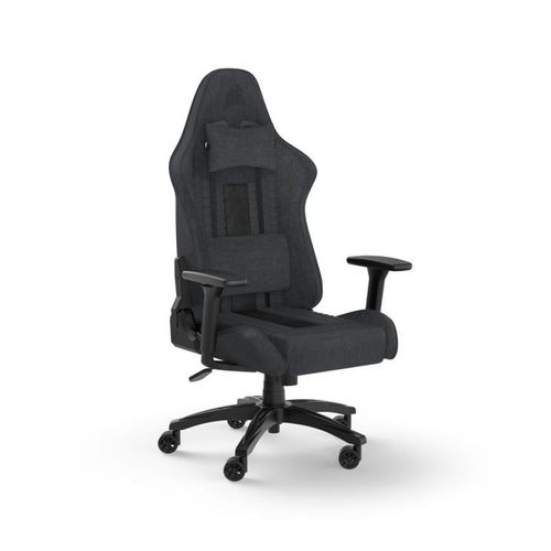 Corsair - Chaise Bureau - Fauteuil Gaming - Tc100 Relaxed - Tissu - Ergonomique - Accoudoirs Réglables - Noir/Gris - (Cf-901005