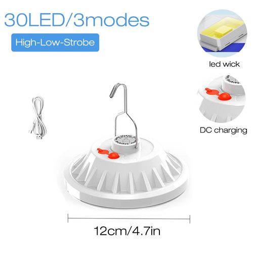 30led - Lumière Portative De Lanterne De Camping Avec Télécommande Lumière De Tente D'urgence Rechargeable Lampe À Led Portable Batterie Externe Solaire Lumière Lampe Nomade