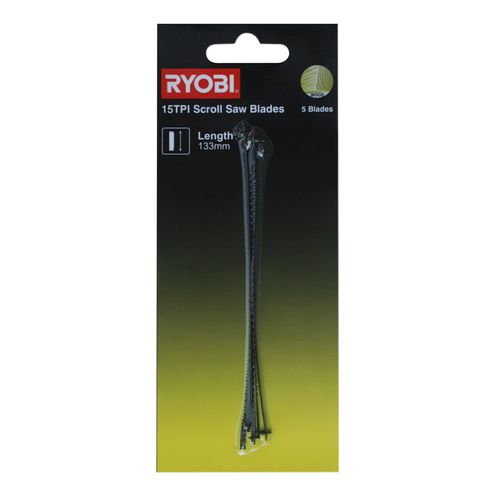 5 lames à chantourner RYOBI pour scie à chantourner RSW1240G SSB15TPI