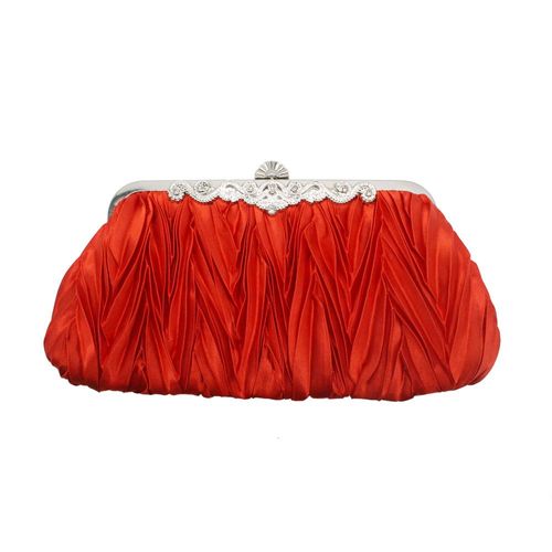 Soie froissé main tenant sac mariée demoiselle d'honneur oblique crosspack Lady Wild dinner Pack rouge