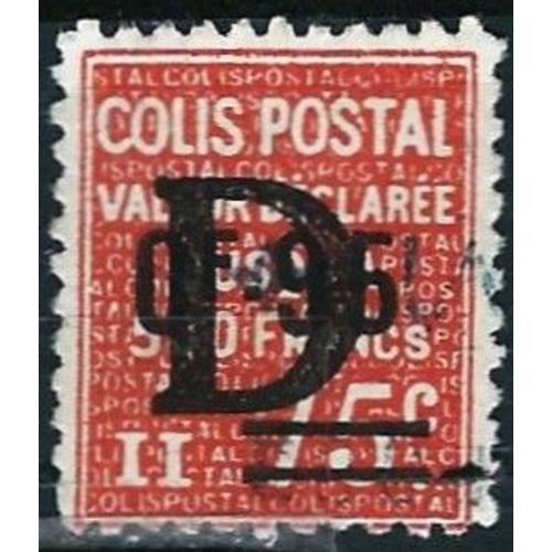 France 1938, Beau Timbre Pour Colis Postal Yvert 136, Valeur Déclarée 75c. Rouge Avec Double Surcharge, "0f95" Et "D", Oblitéré, Tbe.