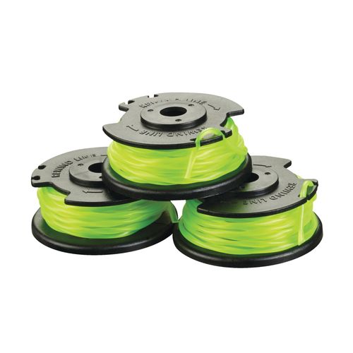 Lot de 3 bobines simple fil torsadé RYOBI 2mm pour coupe-bordures sur batterie RAC143