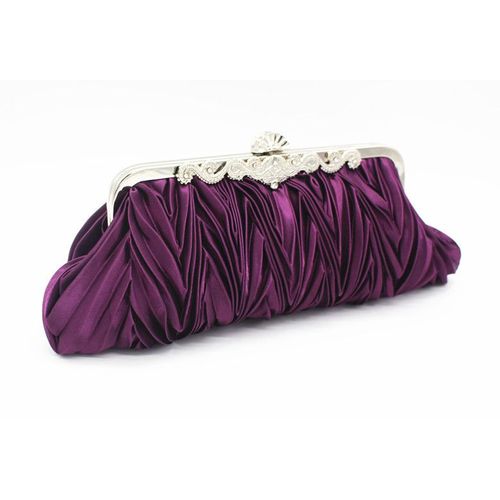 Soie froissé main tenant sac mariée demoiselle d'honneur oblique à travers le sac dames Wild dinner Pack violet