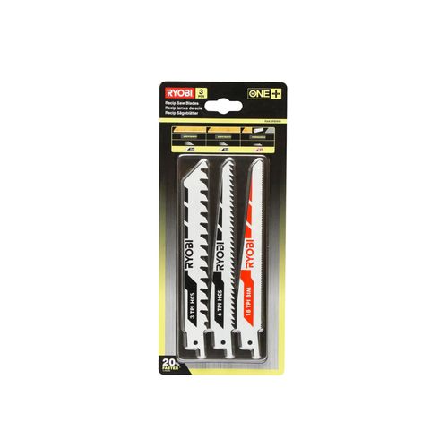 Lot de 3 lames RYOBI One+ spéciales scie sabre sans fil RAK3RBWM