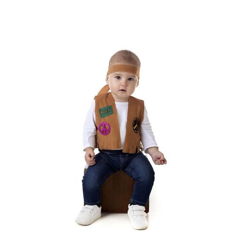 Kit Hippie Marron Pour Bébé : Gilet Et Bandeau