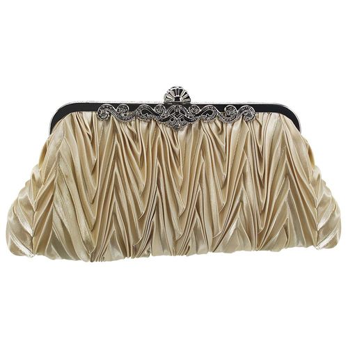 Soie froissé main tenant sac mariée demoiselle d'honneur oblique à travers le sac dames Wild dinner Pack Champagne