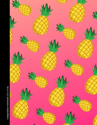 Composition Notebook: 100 Pages College Ruled Journal Notebook | 8.5x11 In. | Pink Pineapples