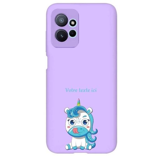 Coque Violet Redmi Note 12 4g Licorne Bleu Personnalisee