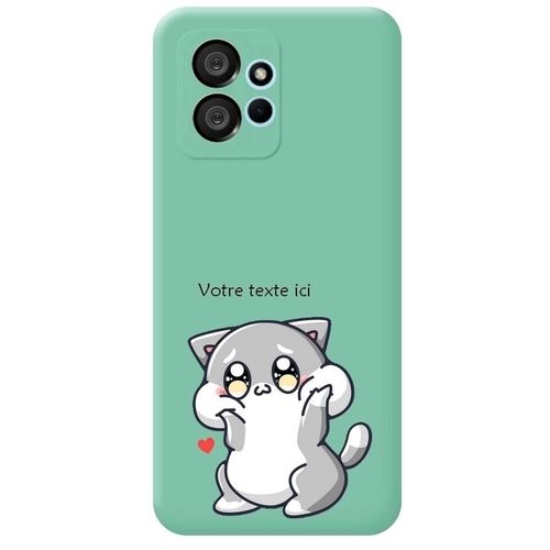 Coque Turquoise Redmi Note 12 4g Chat Kawaii