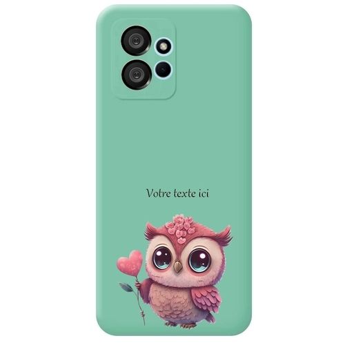 Coque Turquoise Redmi Note 12 4g Chouette Coeur Valentin