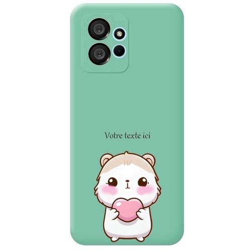 Coque Turquoise Redmi Note 12 4g Hamster Coeur Avec Votre Texte