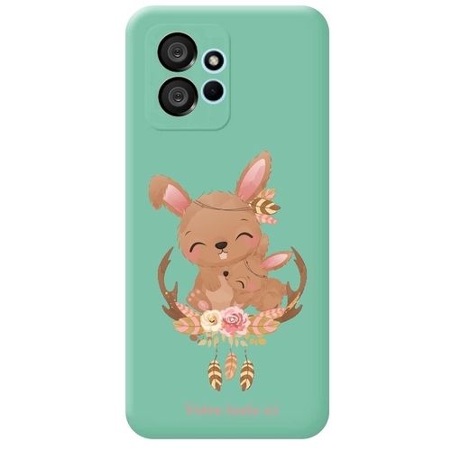 Coque Turquoise Redmi Note 12 4g Lapin Maman Personnalisee