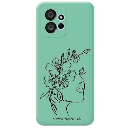 Coque Turquoise Redmi Note 12 4g Line Art 4 Fleur