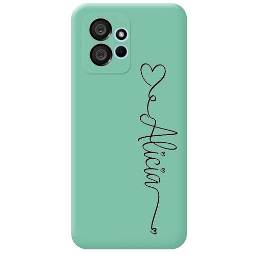 Coque Turquoise Redmi Note 12 4g Avec Votre Prenom Police 18 Coeur