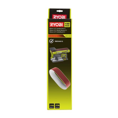 5 bandes abrasives RYOBI 100 x 914 mm pour ponceuse à bande - grain 80 BSS100A5