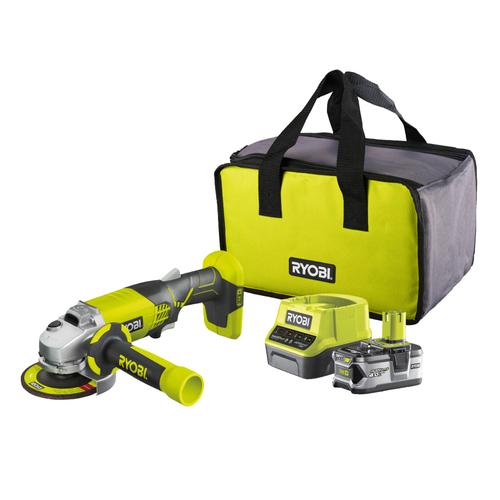 Meuleuse d'angle RYOBI 18V One+ R18AG-140S - Batterie Lithium-ion 4.0 Ah - Chargeur